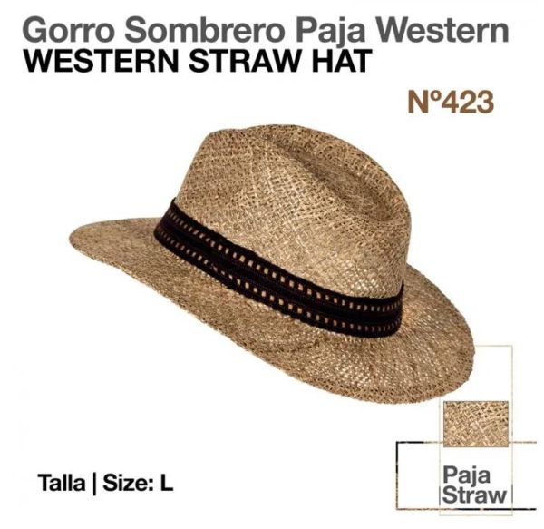 Gastos de envío pavo dividendo Gorro Sombrero Paja Western Nº423 T l