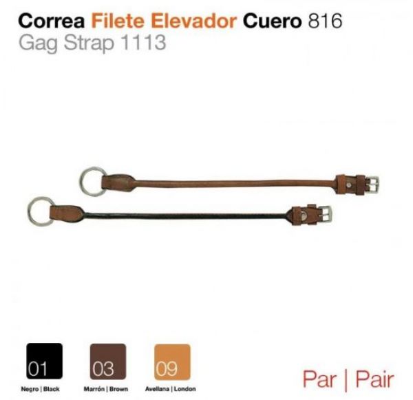 Correa Filete Elevador Cuero 816 Par